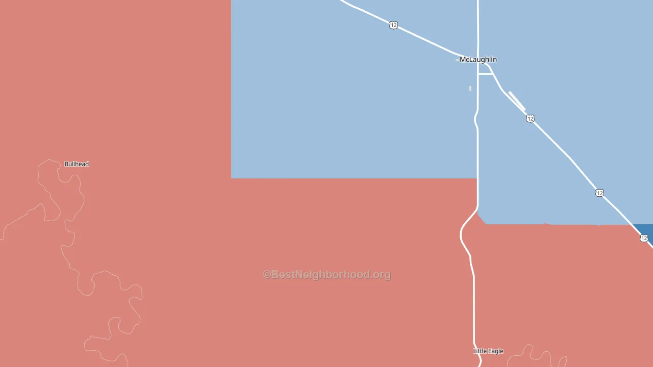 Corson County, SD block-group political-lean map