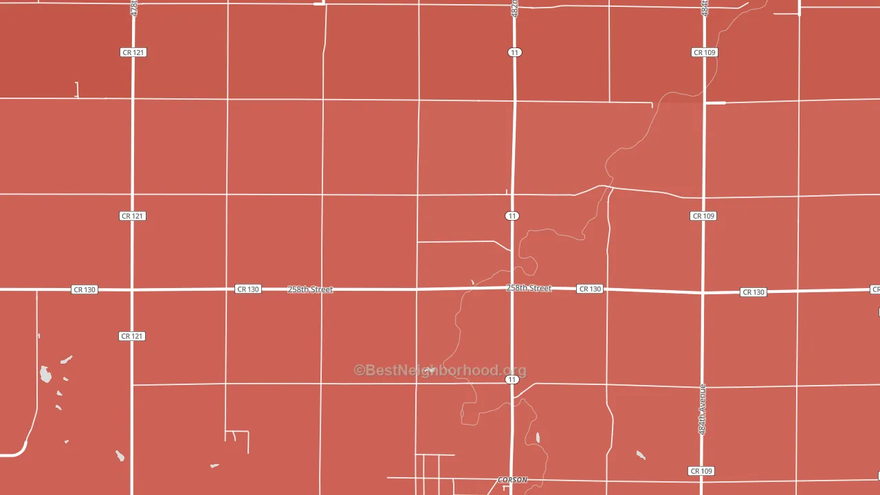 Corson, SD block-group political-lean map