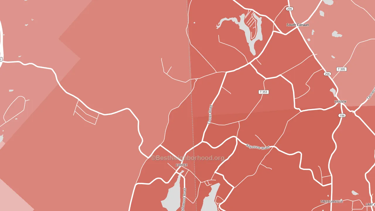 Cortez, PA block-group political-lean map