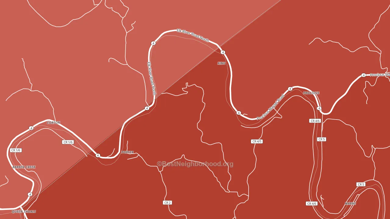 Corton, WV block-group political-lean map