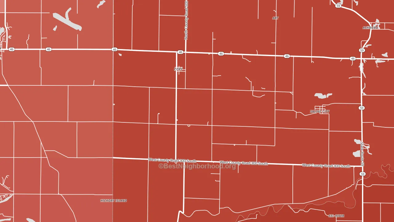 Cory, IN block-group political-lean map