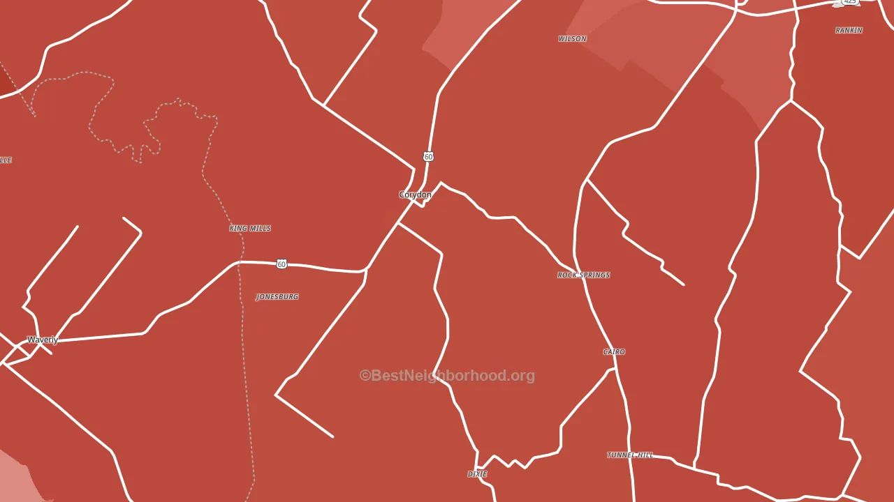 Corydon, KY block-group political-lean map