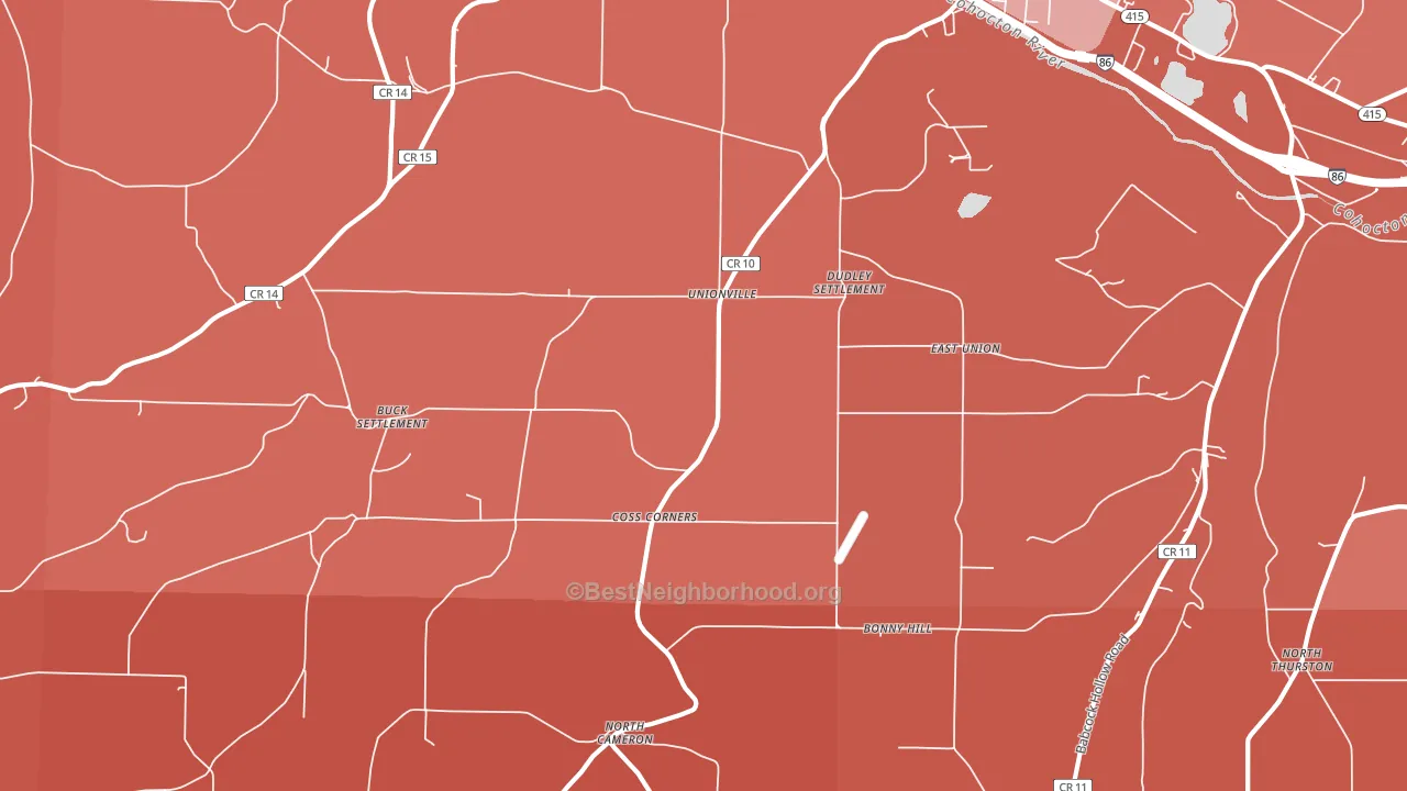 Coss Corners, NY block-group political-lean map