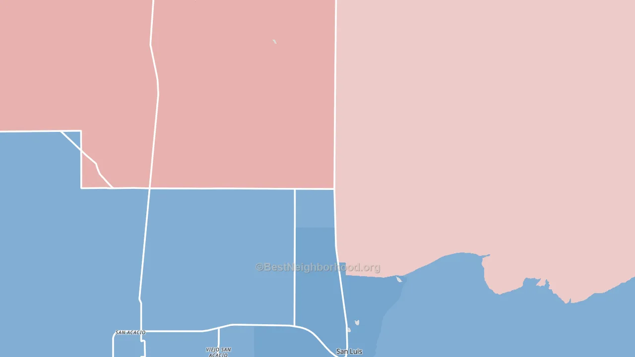 Costilla County, CO block-group political-lean map