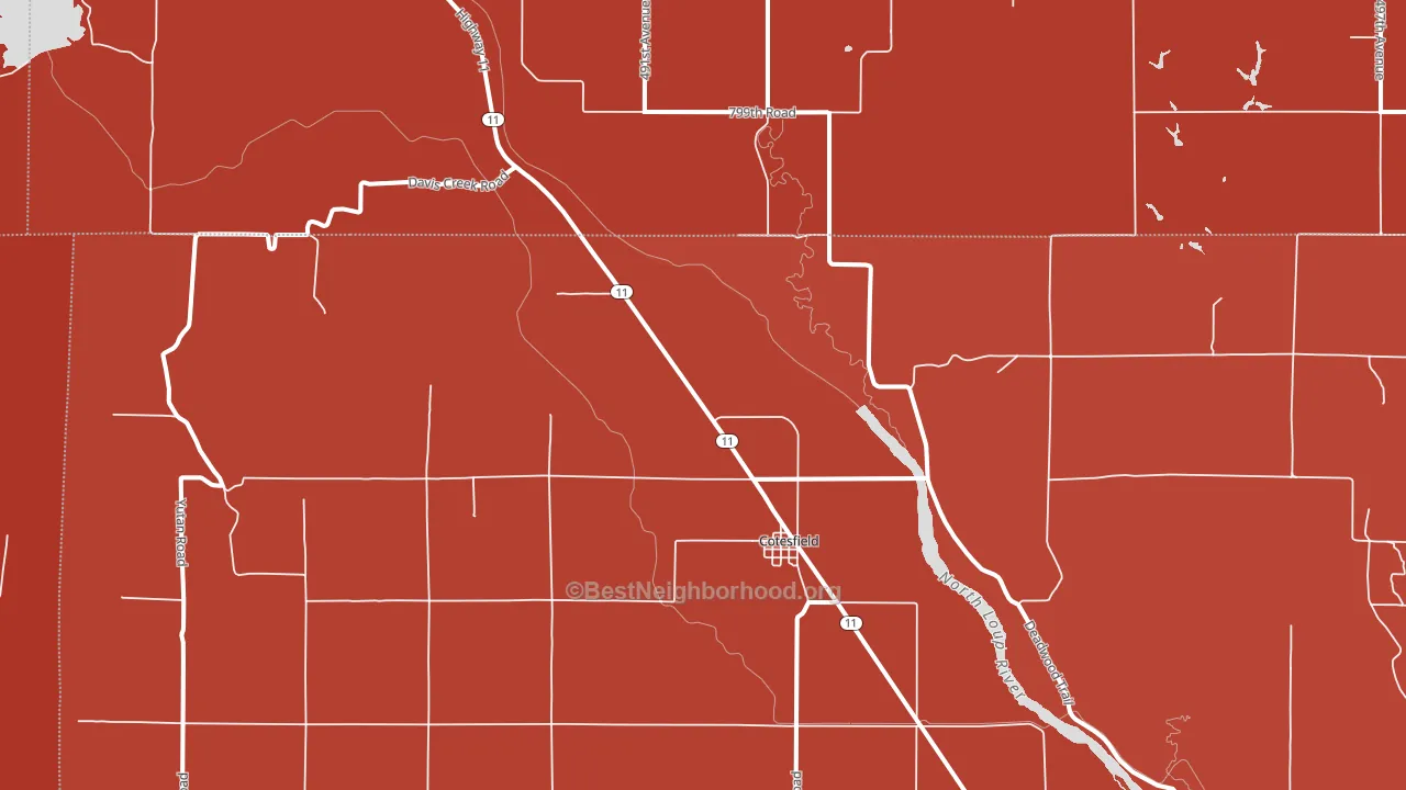Cotesfield, NE block-group political-lean map