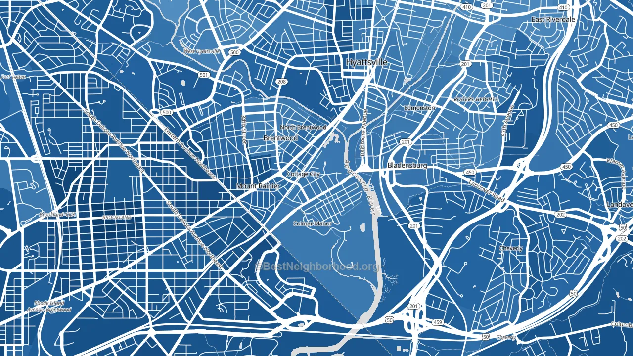 Cottage City, MD block-group political-lean map