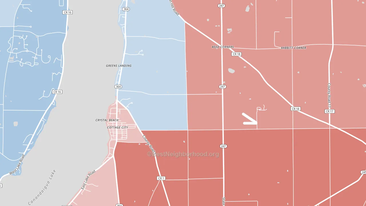 Cottage City, NY block-group political-lean map