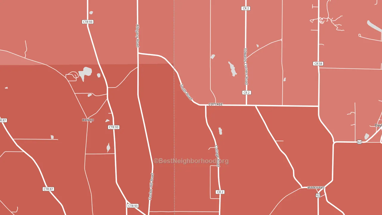 Cottage, NY block-group political-lean map