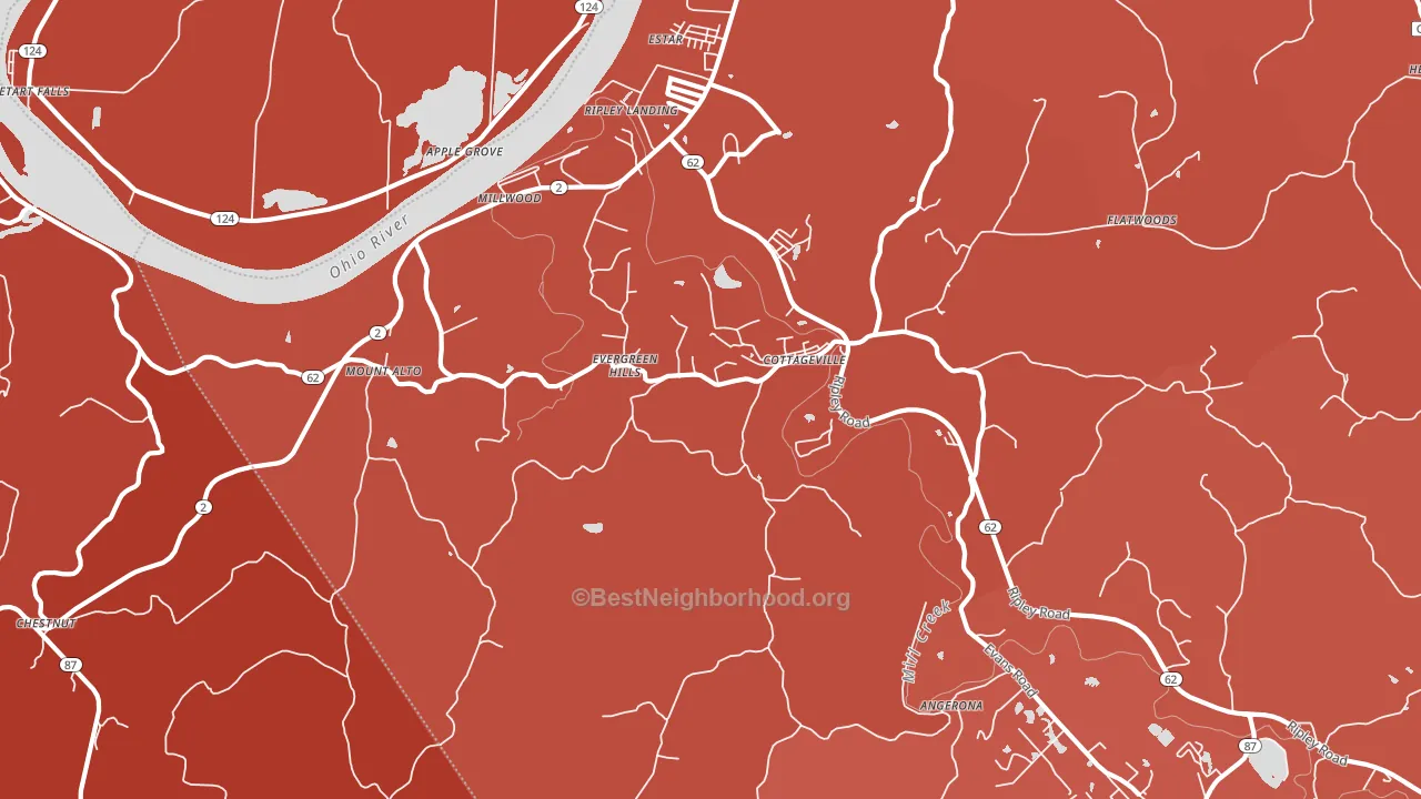 Cottageville, WV block-group political-lean map