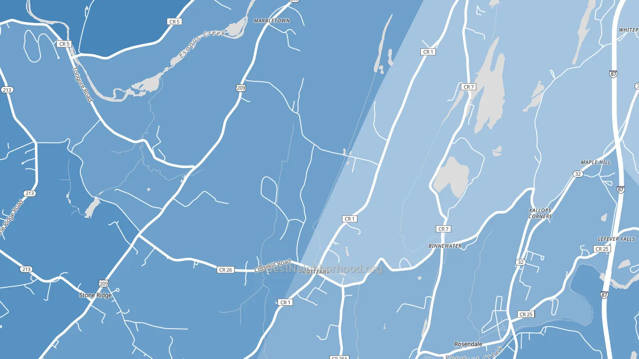 Cottekill, NY block-group political-lean map