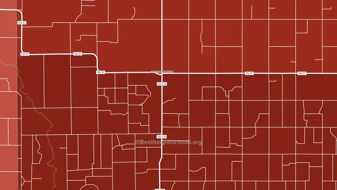 Cotton Center, TX block-group political-lean map
