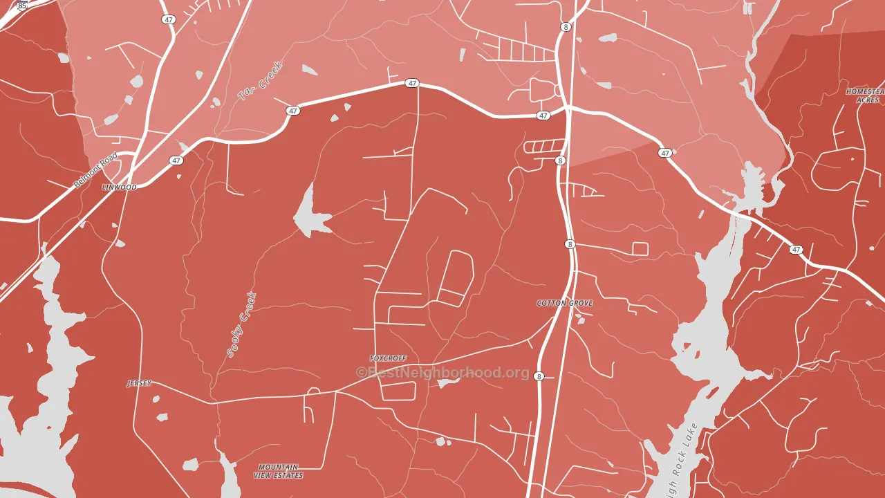Cotton Grove, NC block-group political-lean map
