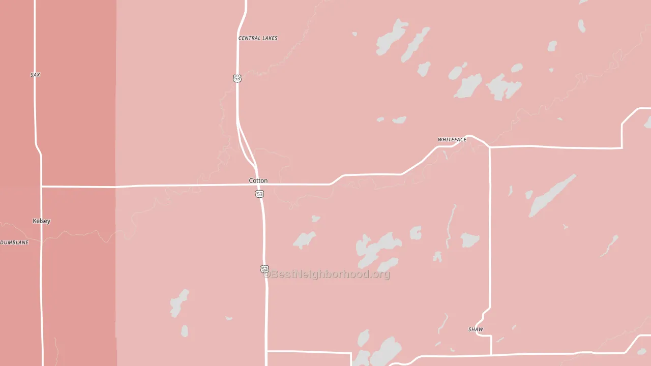 Cotton, MN block-group political-lean map