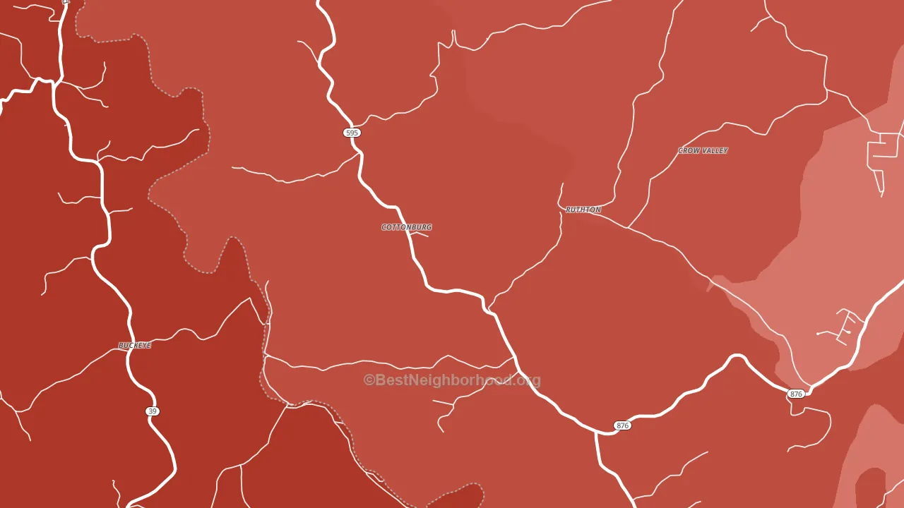 Cottonburg, KY block-group political-lean map