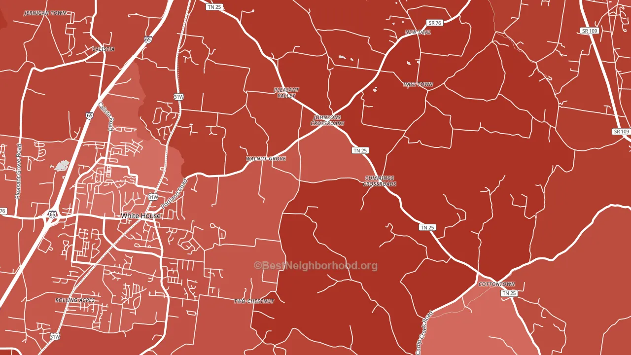 Cottontown, TN block-group political-lean map