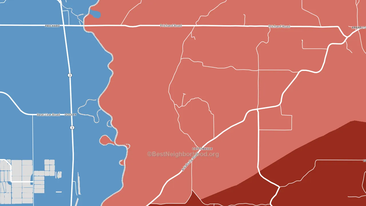 Cottonville, MS block-group political-lean map