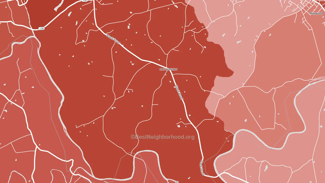 Cottonville, NC block-group political-lean map