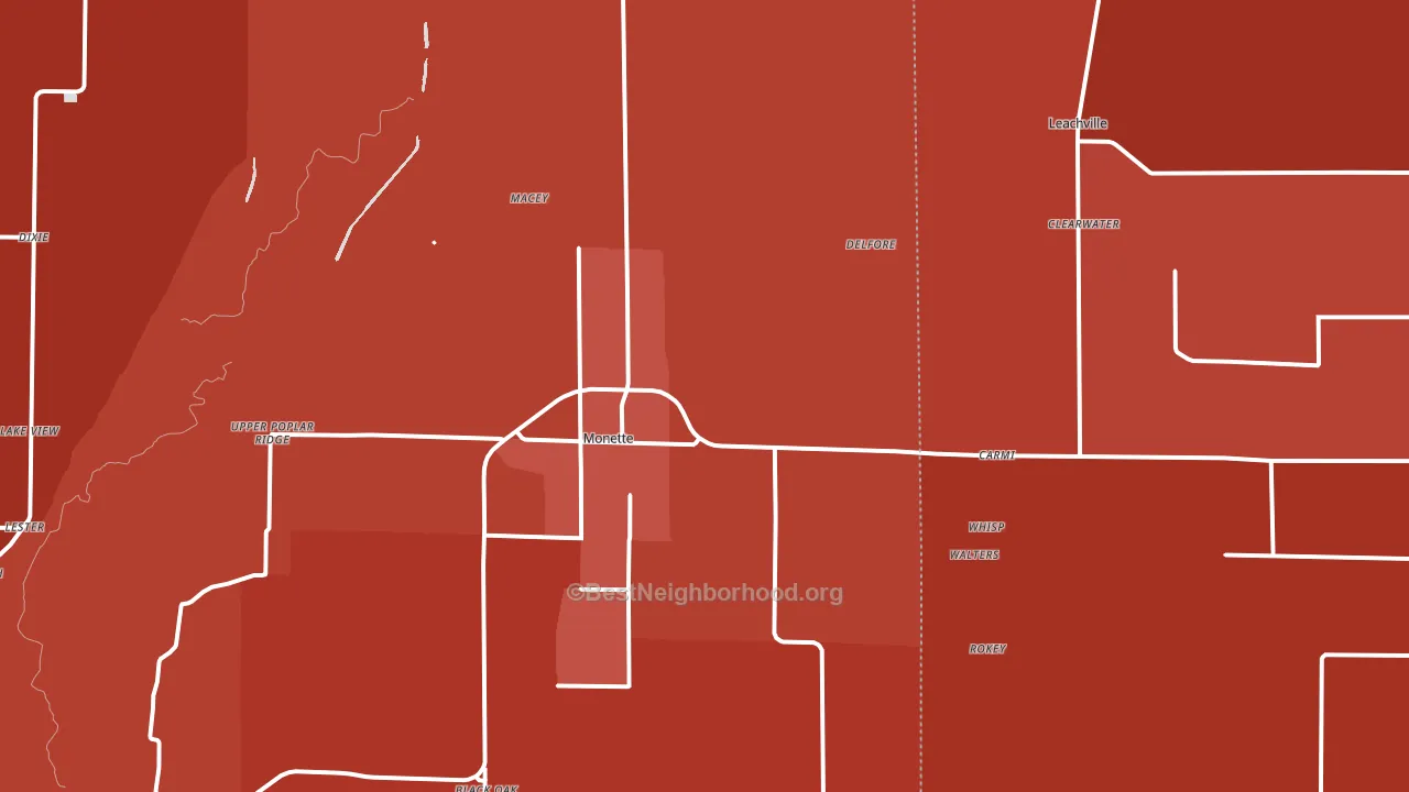 Cottonwood Corner, AR block-group political-lean map