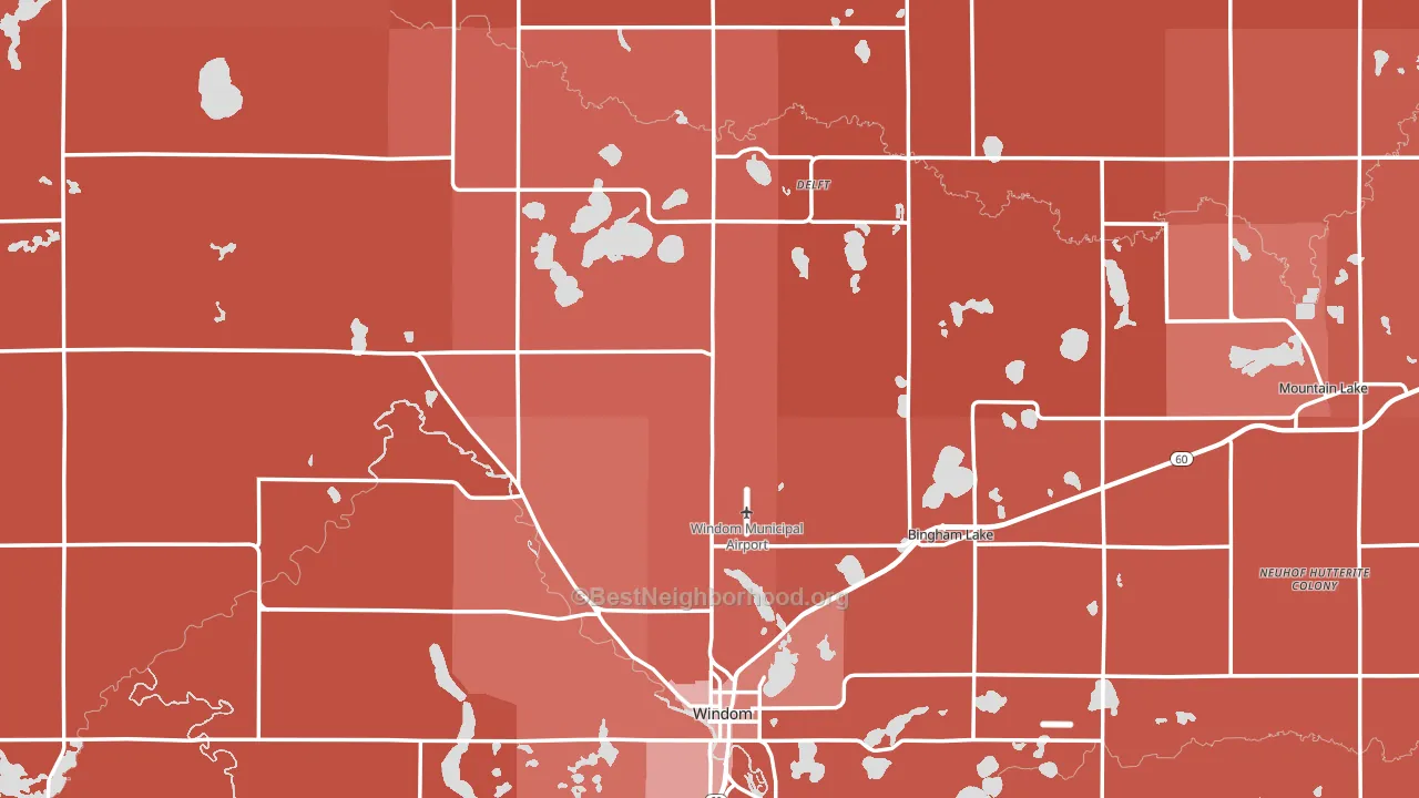 Cottonwood County, MN block-group political-lean map
