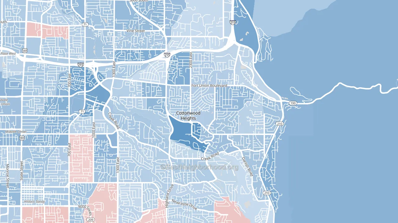 Cottonwood Heights, UT block-group political-lean map