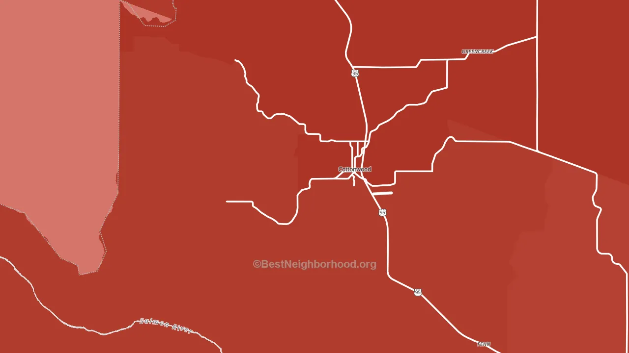 Cottonwood, ID block-group political-lean map
