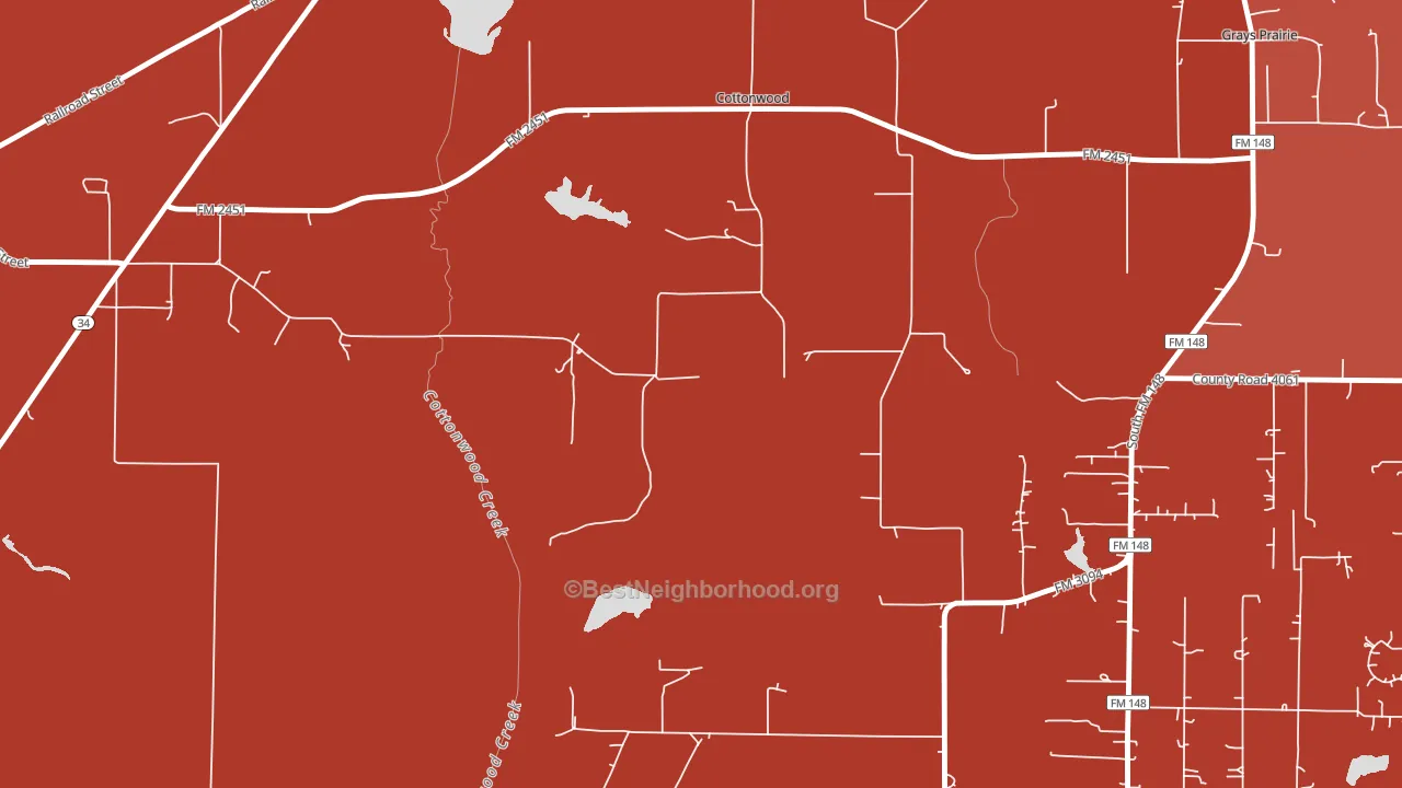 Cottonwood, TX block-group political-lean map