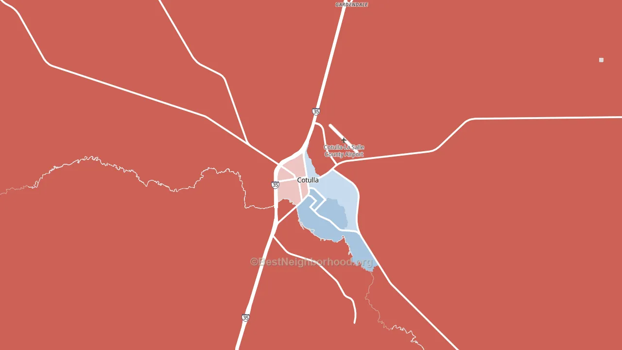 Cotulla, TX block-group political-lean map