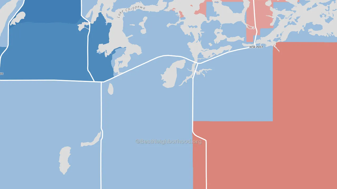 Couderay, WI block-group political-lean map