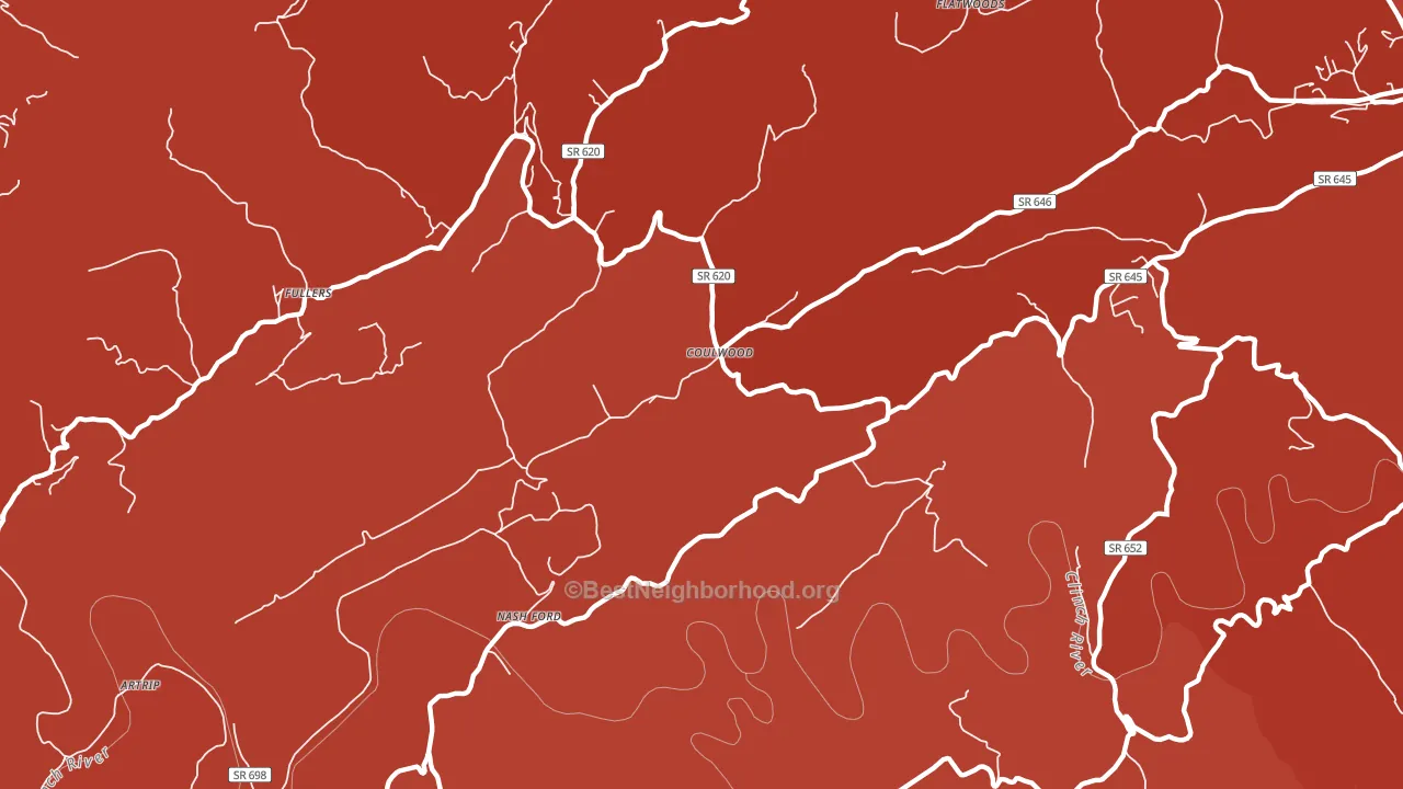 Coulwood, VA block-group political-lean map