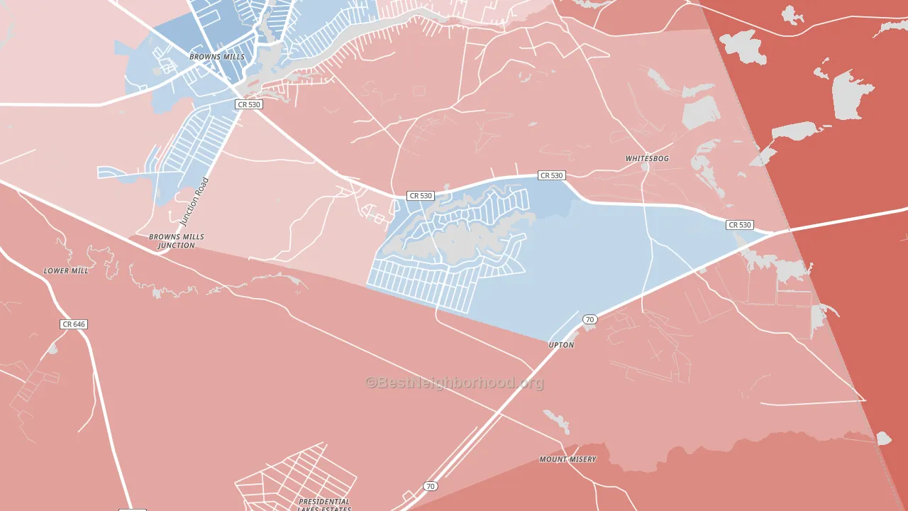 Country Lake Estates, NJ block-group political-lean map