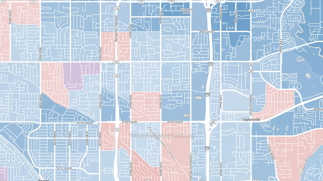 Country Squire Estates, West Valley City, UT block-group political-lean map