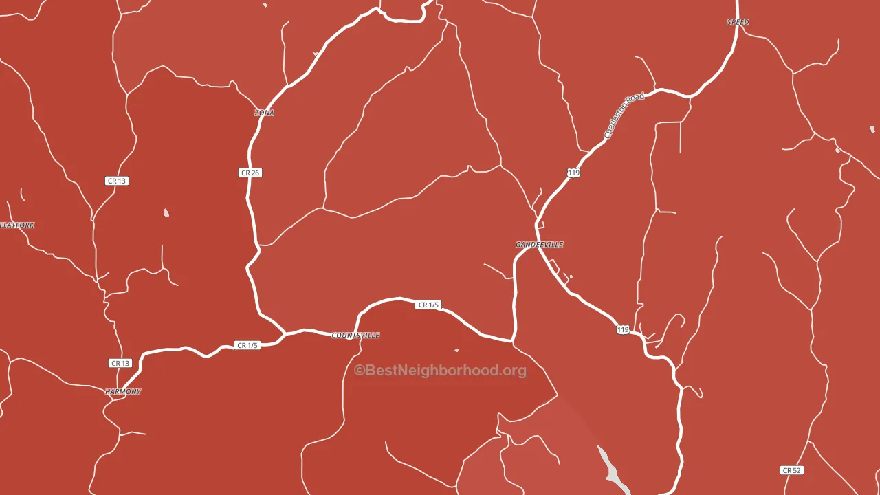 Countsville, WV block-group political-lean map