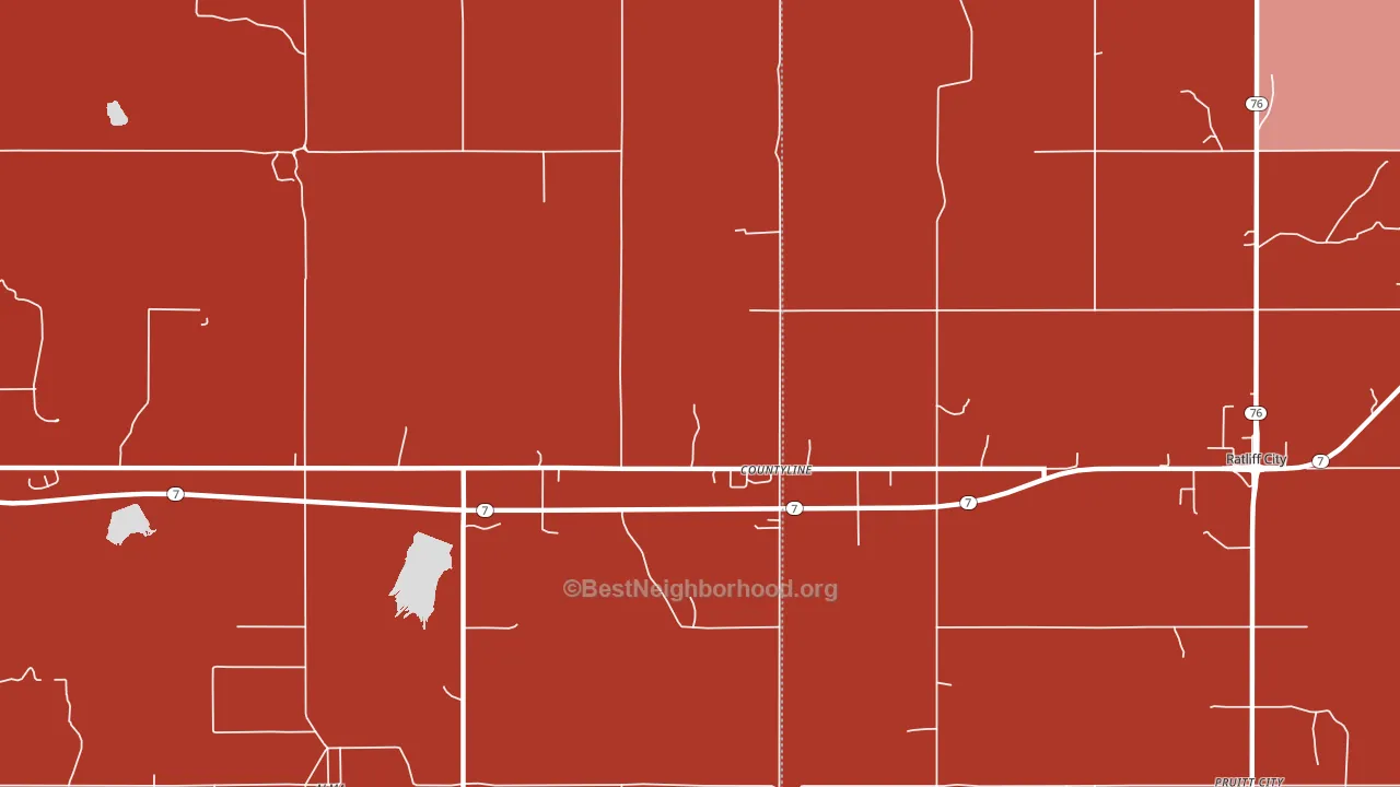 Countyline, OK block-group political-lean map