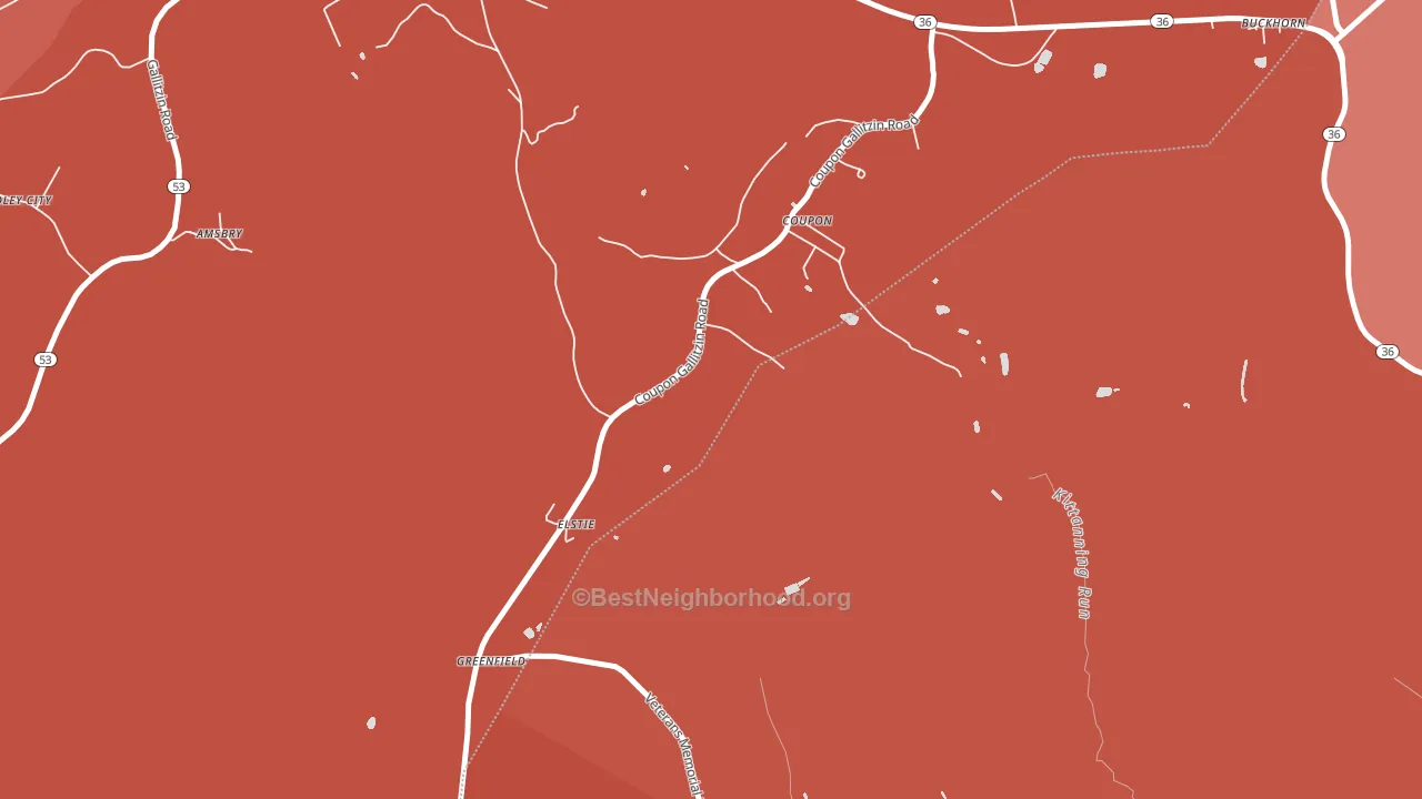 Coupon, PA block-group political-lean map