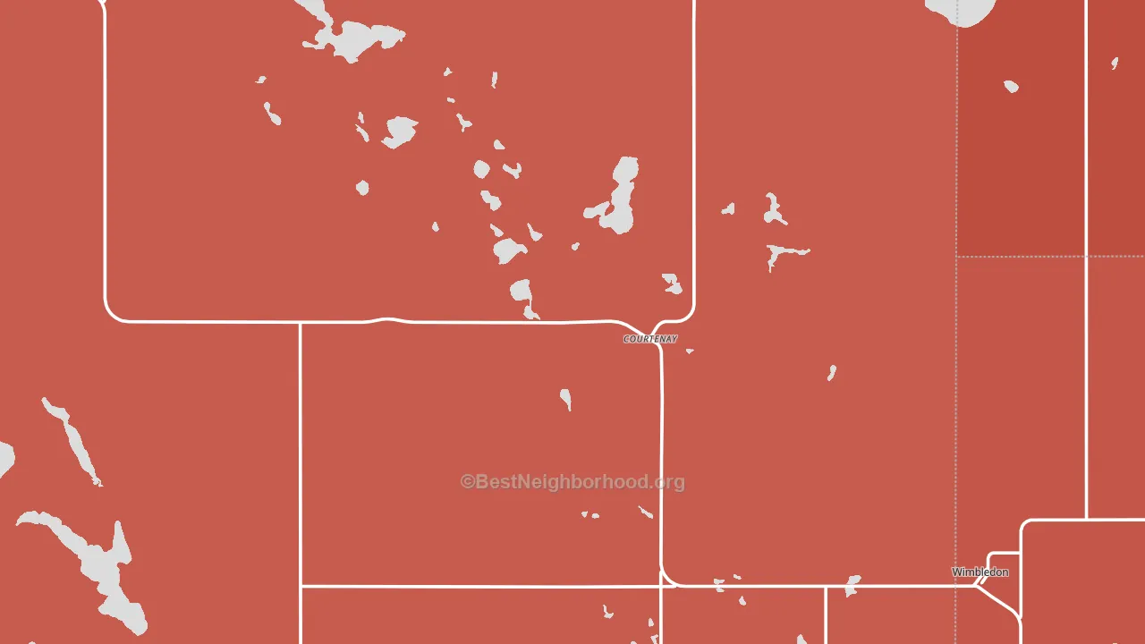 Courtenay, ND block-group political-lean map