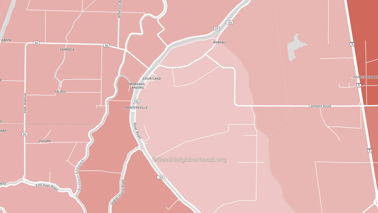 Courtland, CA block-group political-lean map
