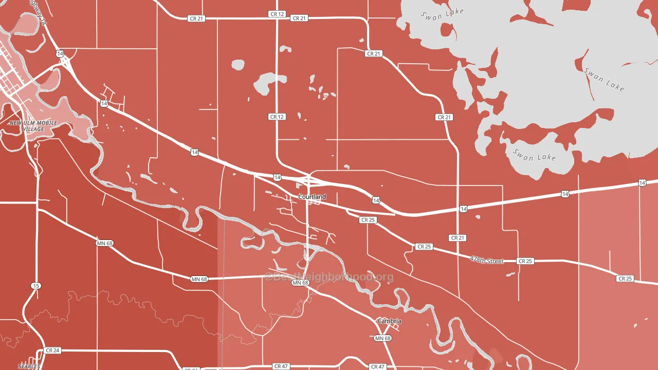 Courtland, MN block-group political-lean map