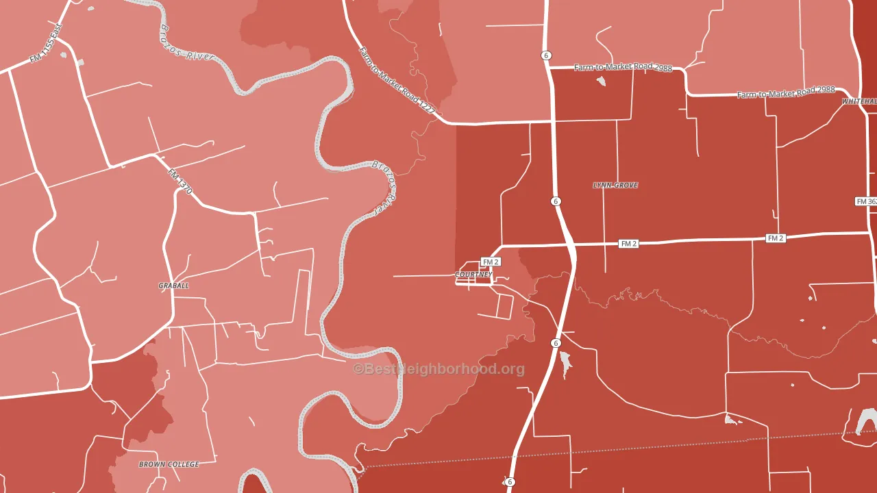 Courtney, TX block-group political-lean map