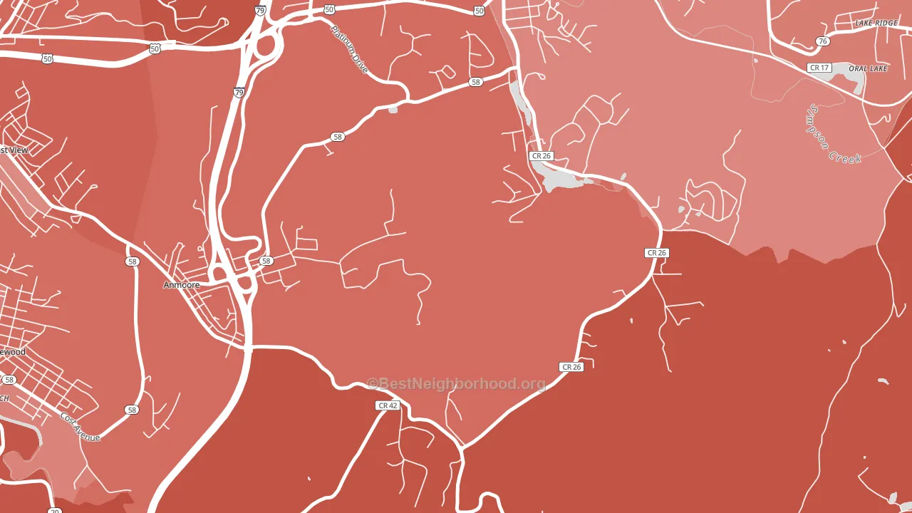 Courtright, WV block-group political-lean map