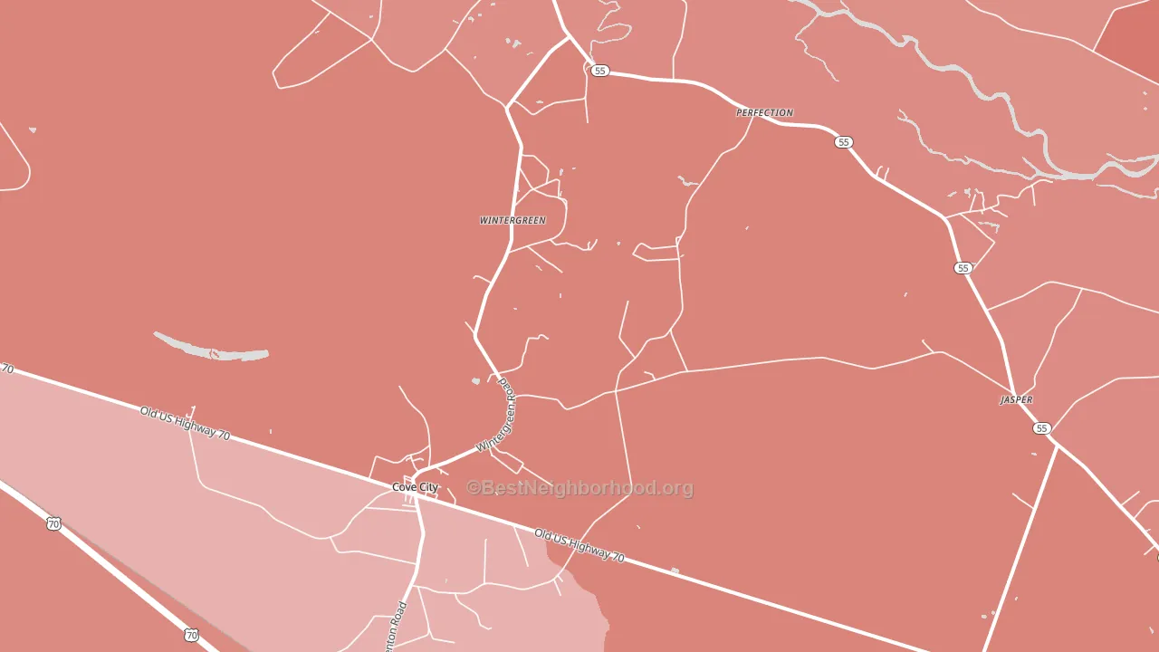Cove City, NC block-group political-lean map
