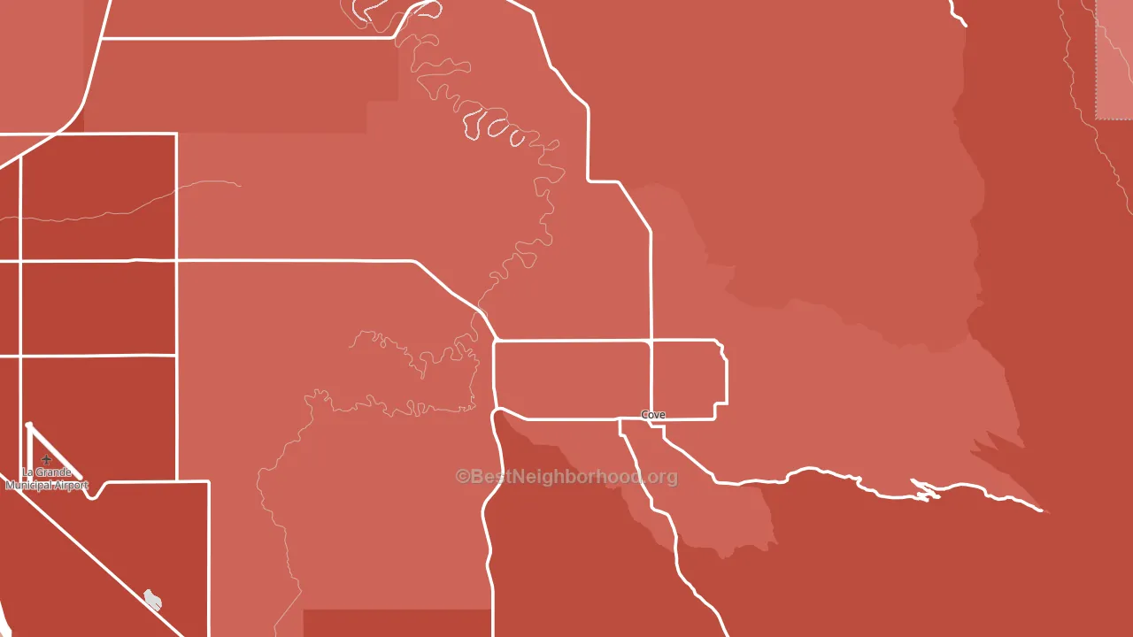 Cove, OR block-group political-lean map