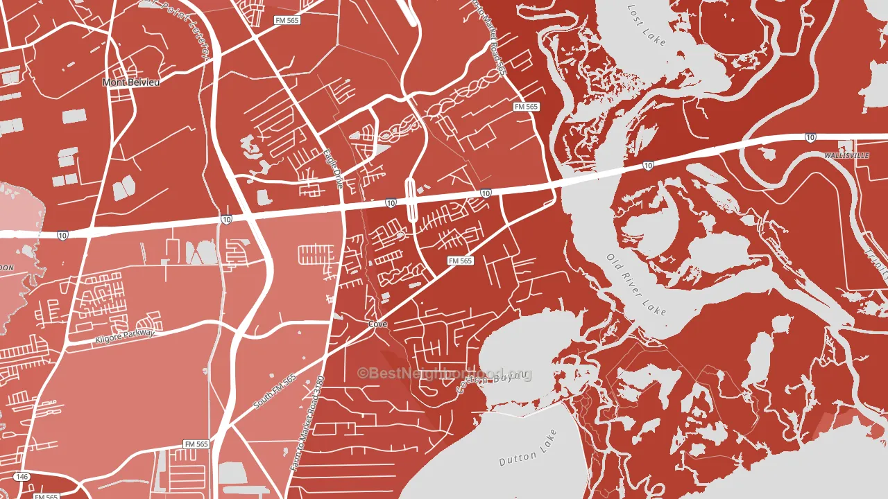 Cove, TX block-group political-lean map