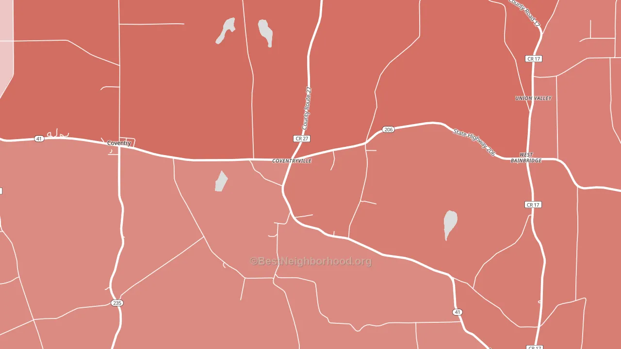 Coventryville, NY block-group political-lean map