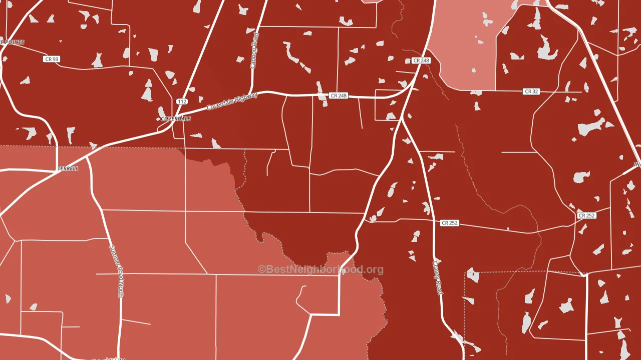 Coverdale, GA block-group political-lean map