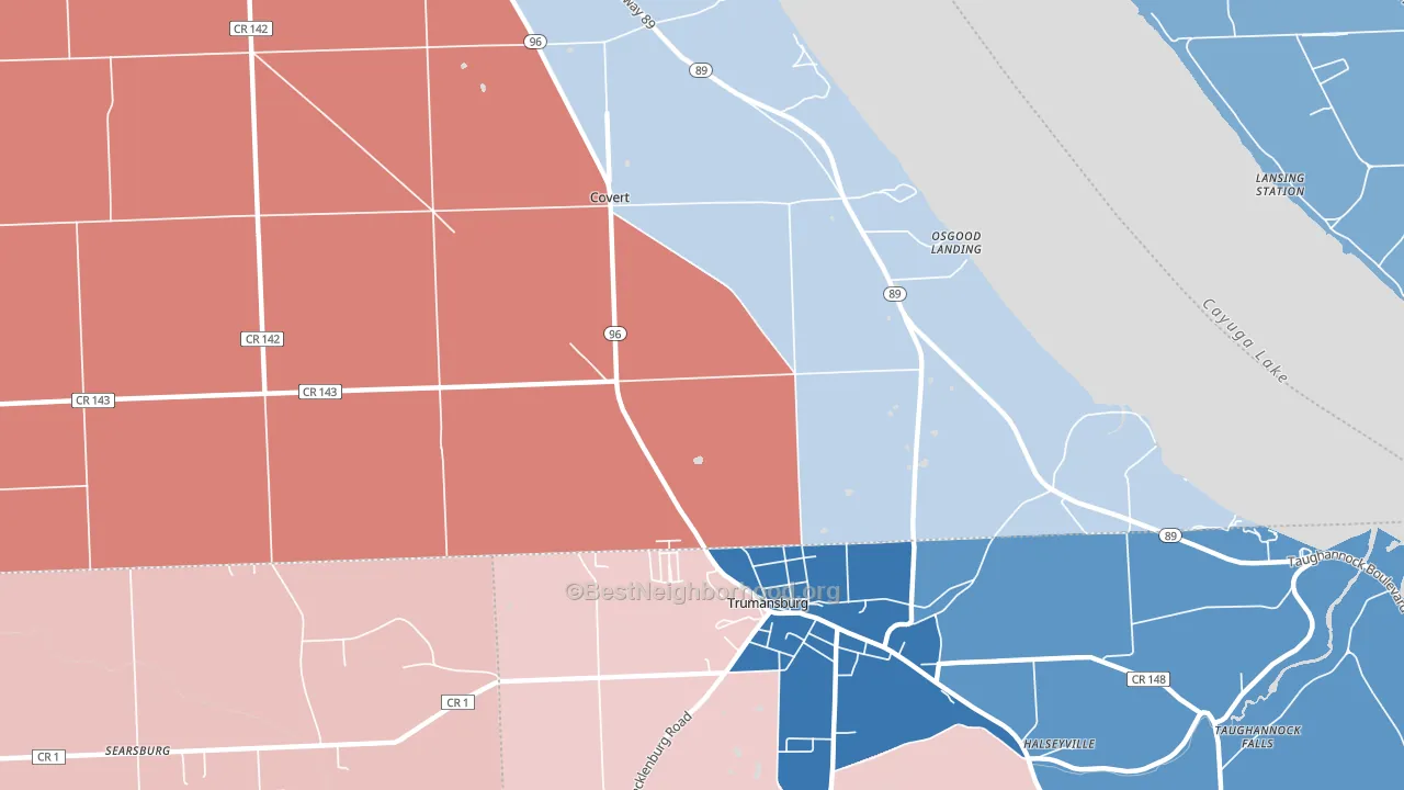 Covert, NY block-group political-lean map