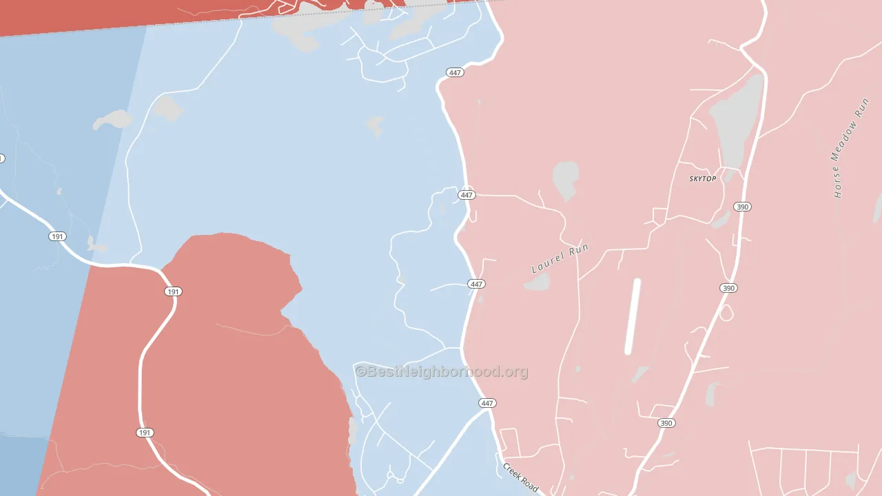 Coveville, PA block-group political-lean map