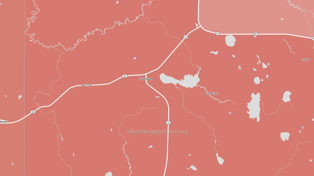 Covington, MI block-group political-lean map