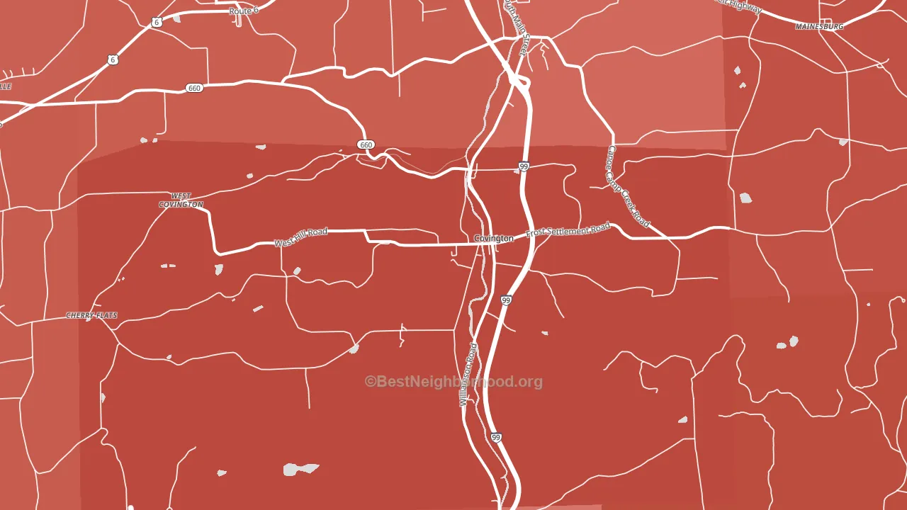 Covington, PA block-group political-lean map