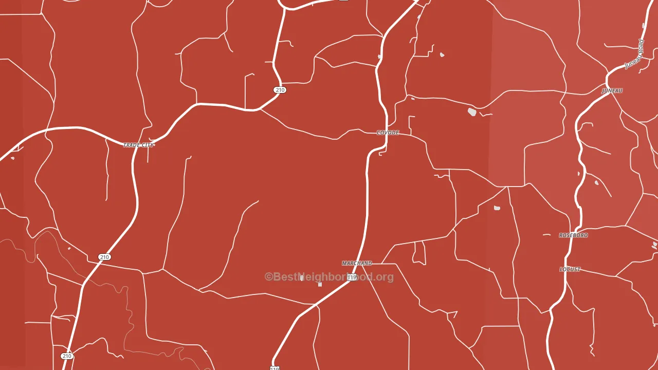 Covode, PA block-group political-lean map