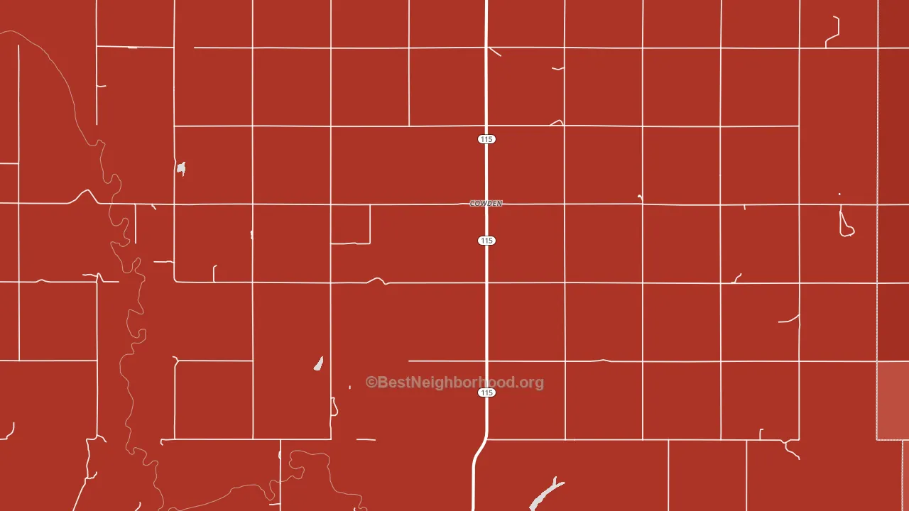 Cowden, OK block-group political-lean map